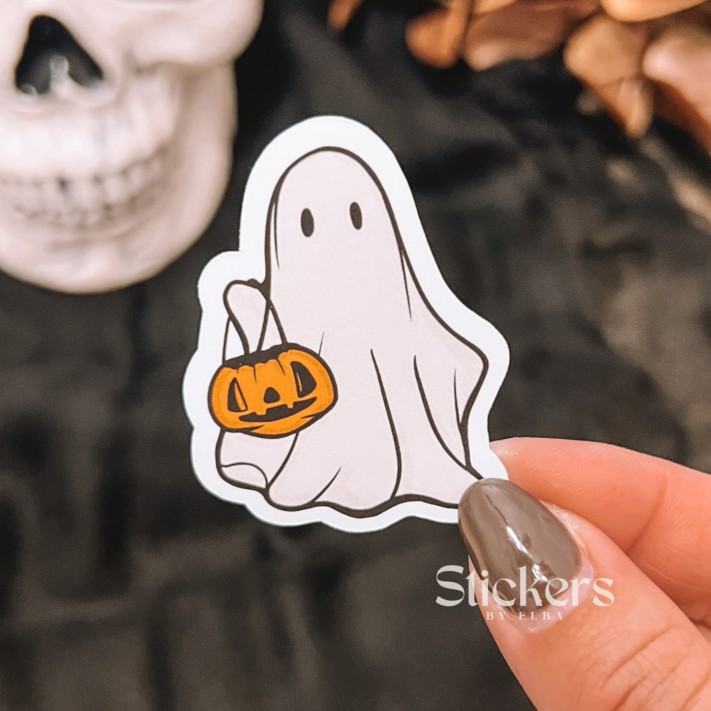 Trick or Treating Ghost Sticker