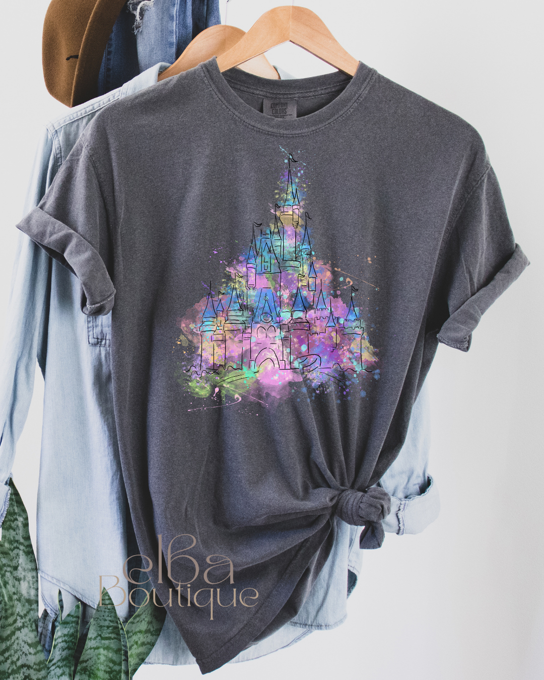 Watercolor Disney Castle Shirt by Vacation Shirts