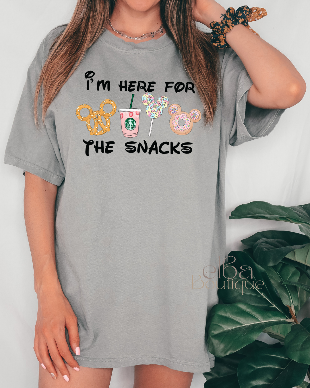 I'M HERE FOR THE SNACKS T-SHIRT