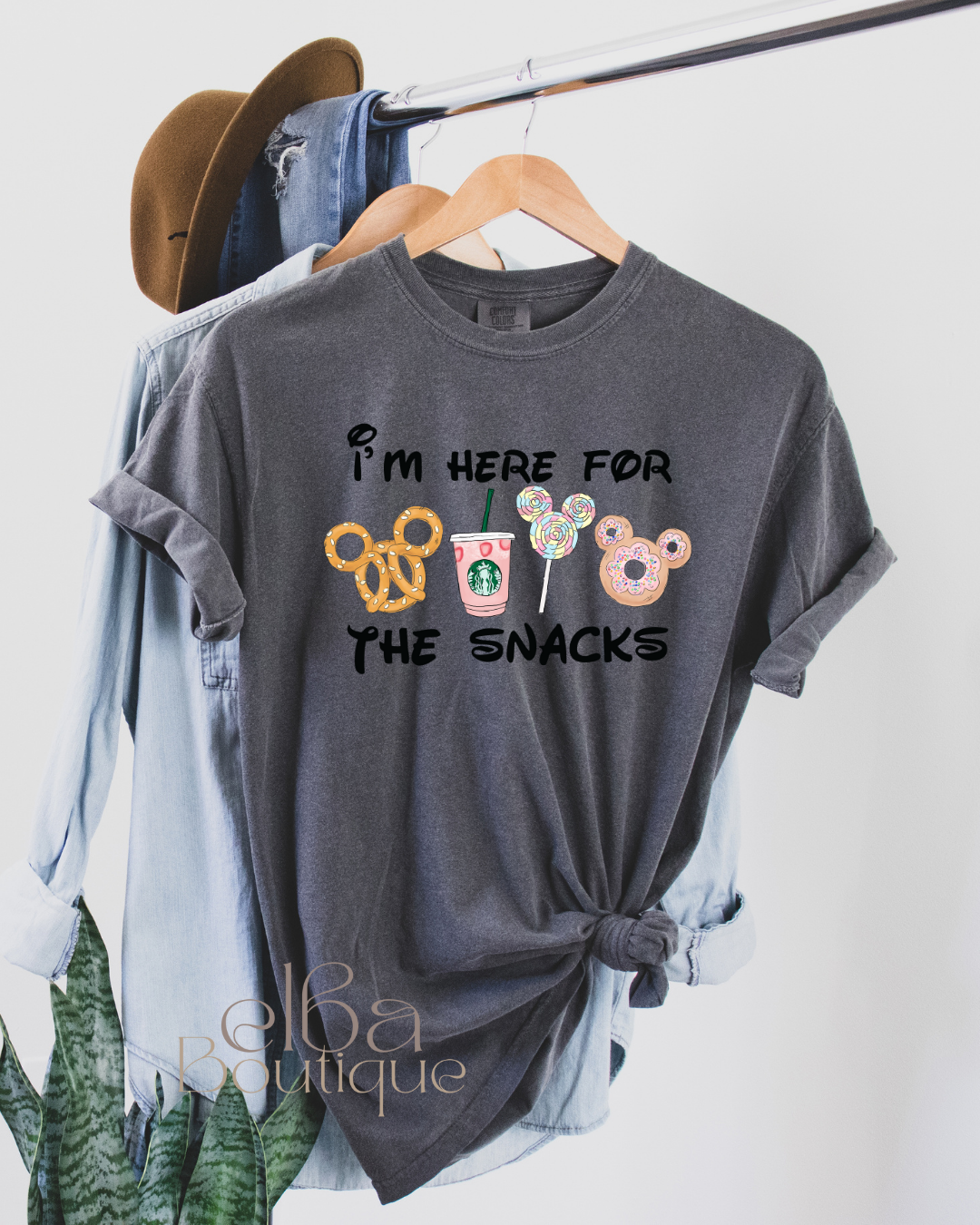 I'M HERE FOR THE SNACKS T-SHIRT