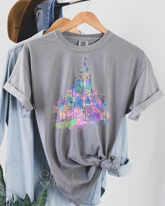 MAGIC KINGDOM WATER COLOR CASTLE T-SHIRT