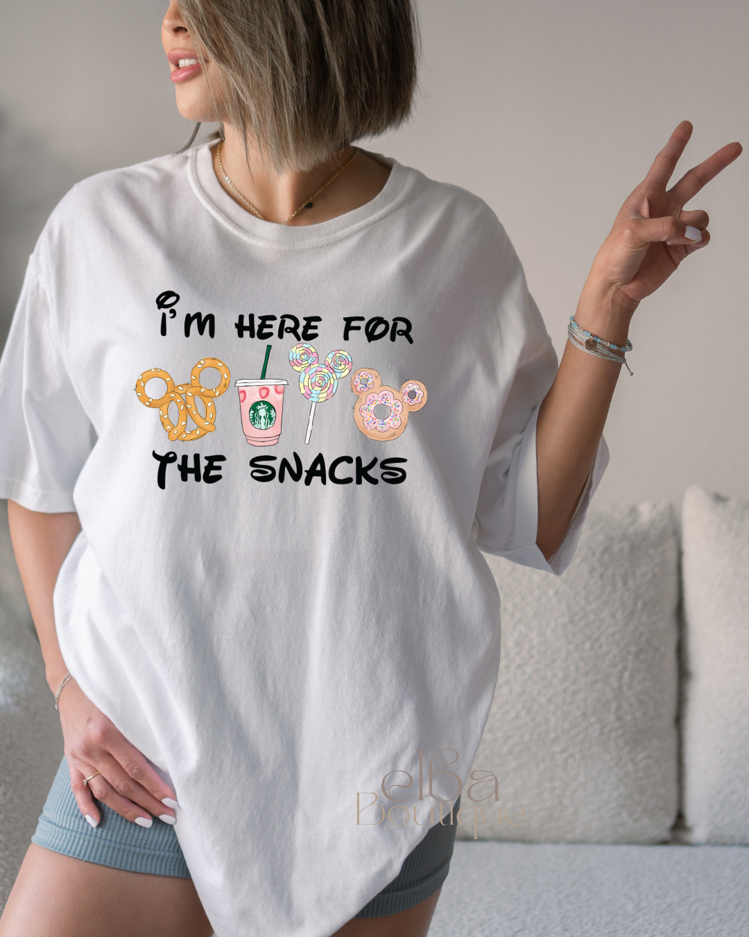 I'M HERE FOR THE SNACKS T-SHIRT