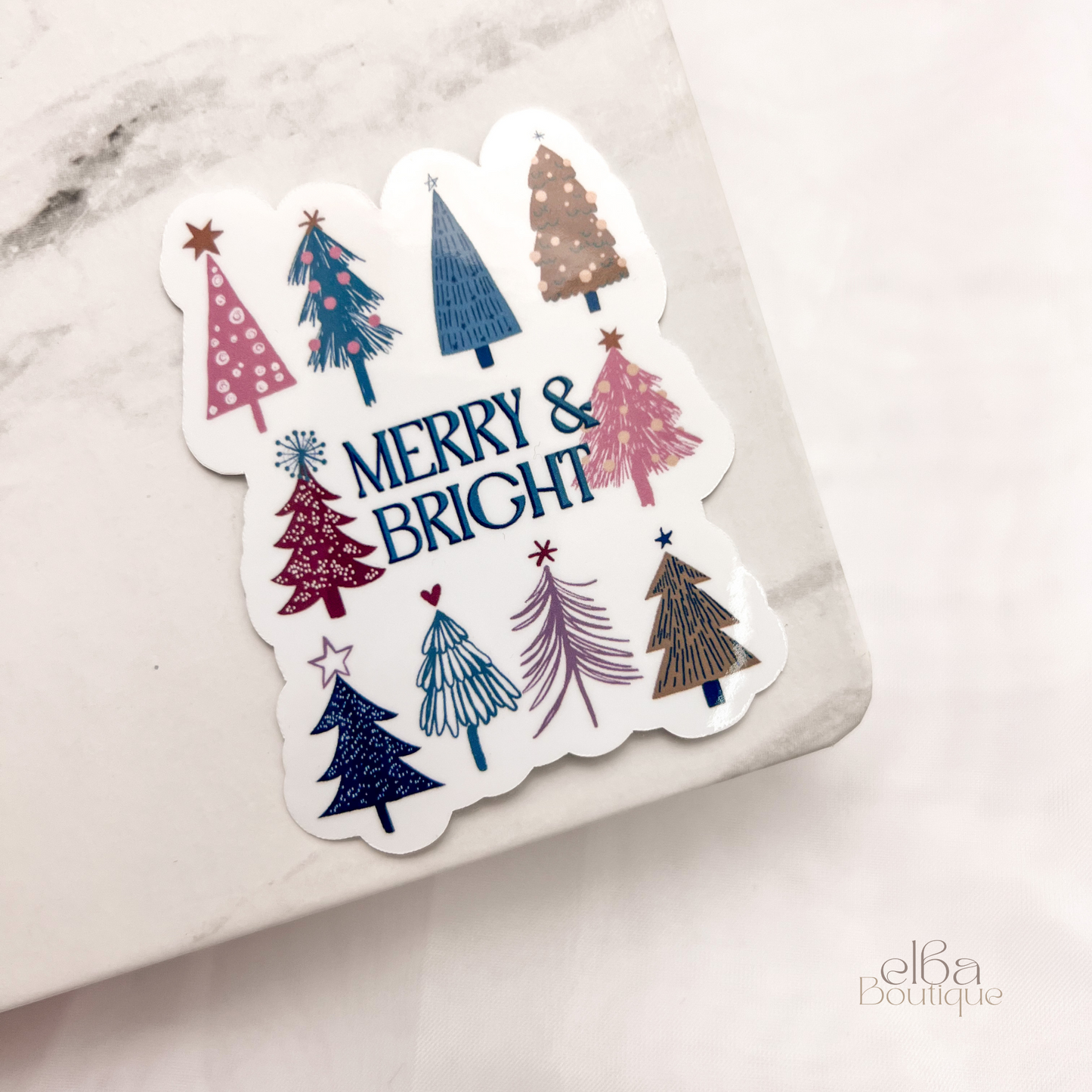 MERRY & BRIGHT CHRISTMAS STICKER