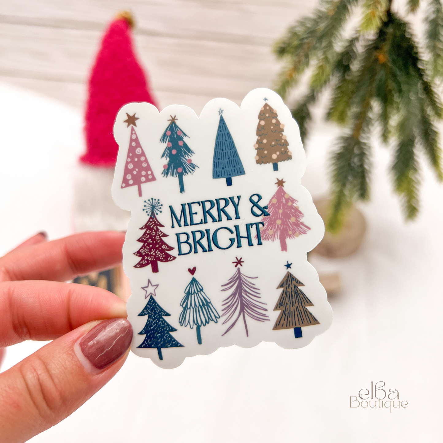 MERRY & BRIGHT CHRISTMAS STICKER