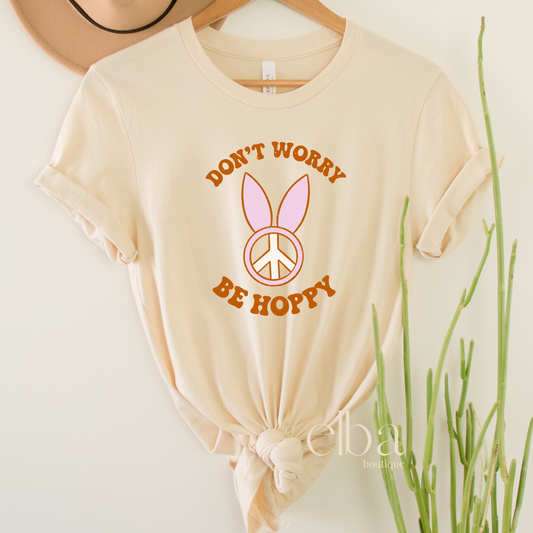 DON'T WORRY BE HOPPY GRAPHIC TEE