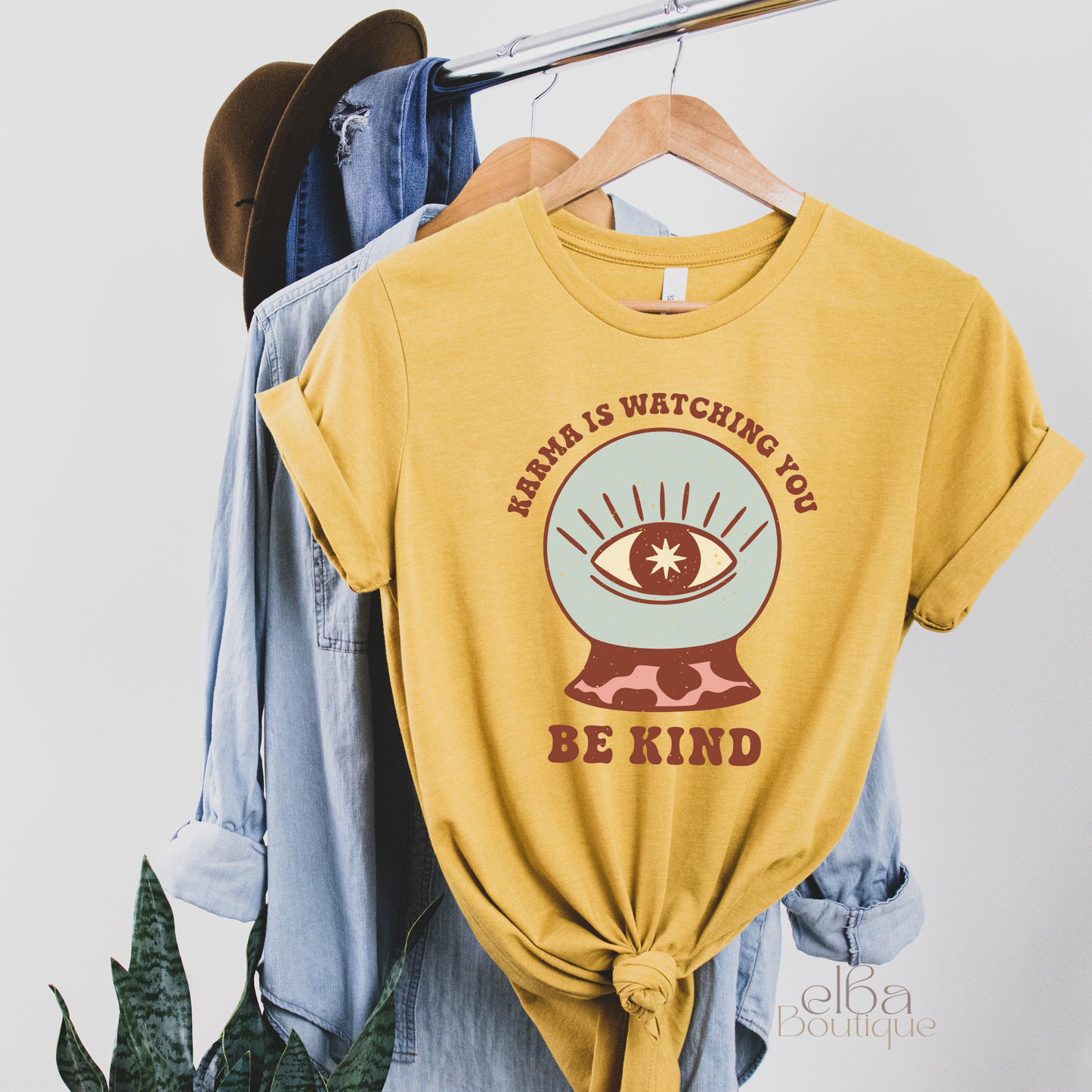 KARMA IS WATCHING YOU, BE KIND T-SHIRT