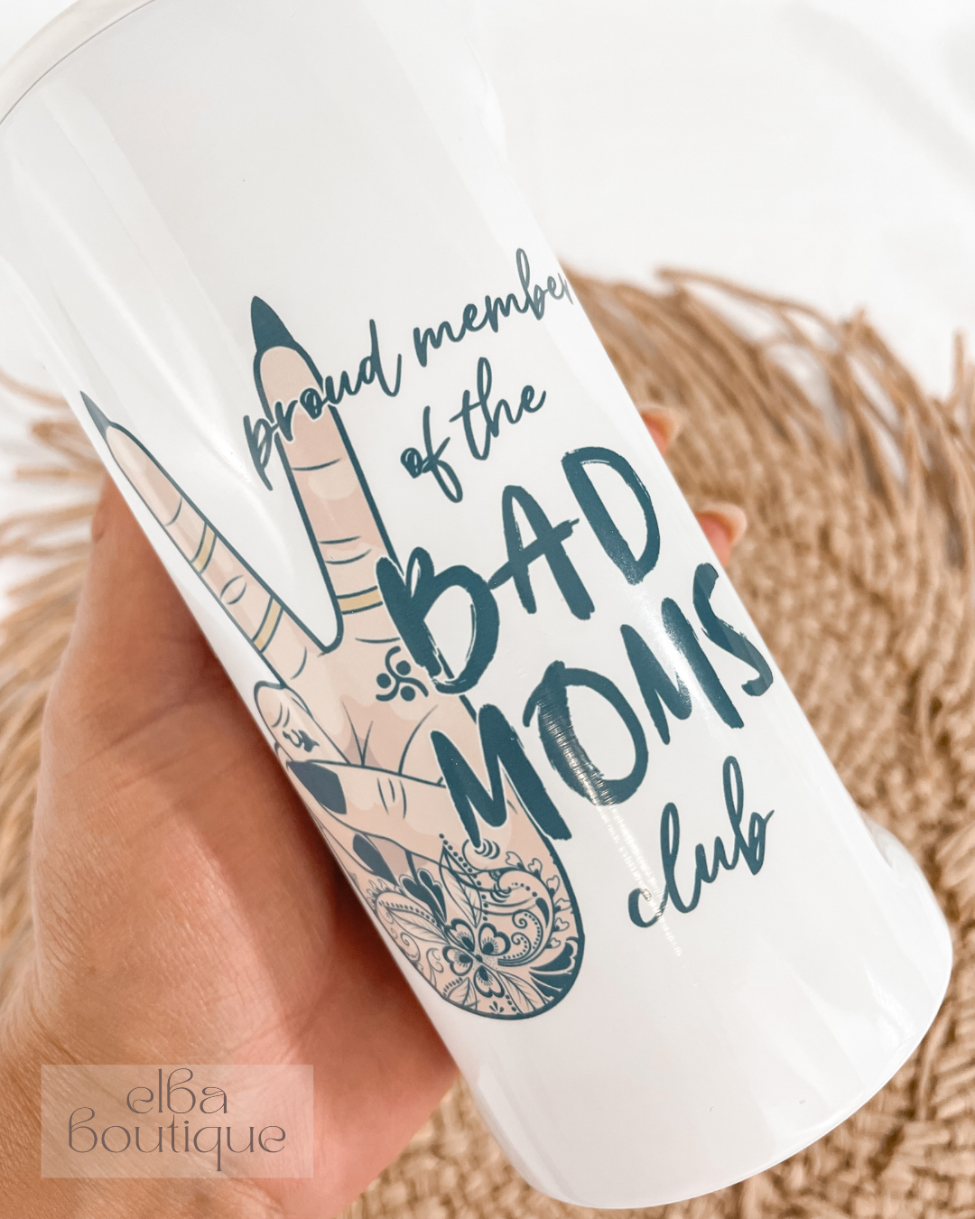 PROUD MEMBER OF THE BAD MOMS CLUB SLIM CAN COOLER