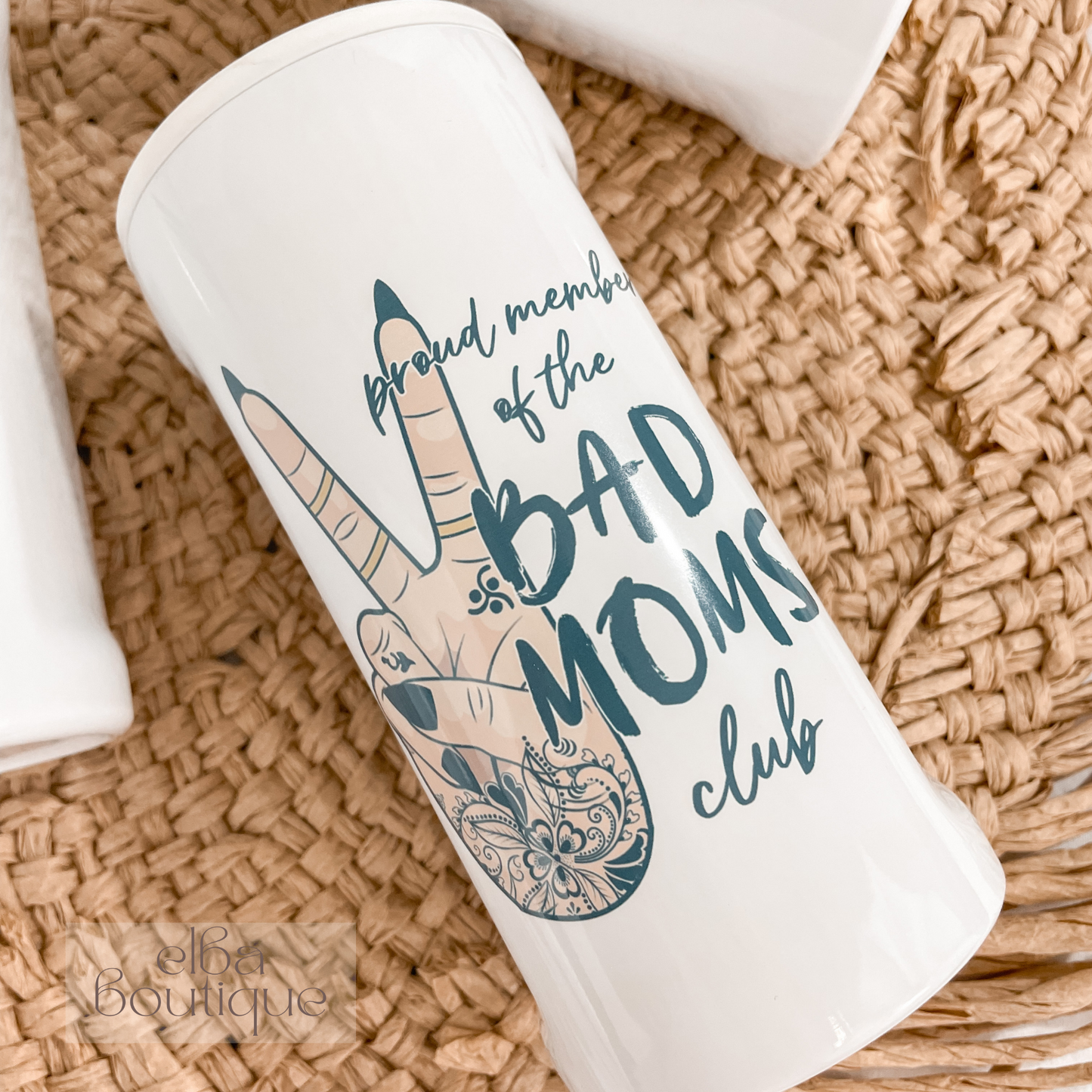 PROUD MEMBER OF THE BAD MOMS CLUB SLIM CAN COOLER