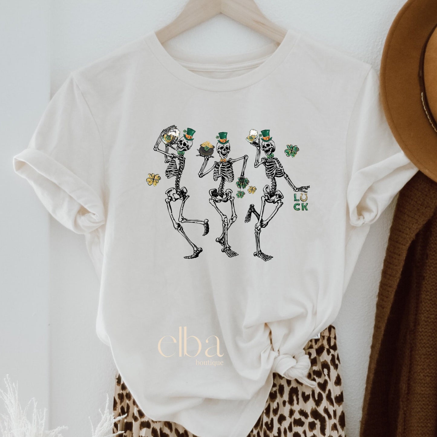 ST. PATRICK'S DAY SKELETONS GRAPHIC TEE